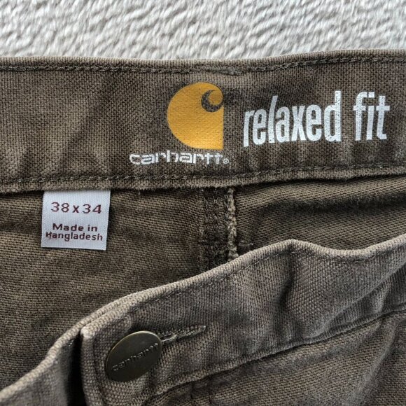 Carhartt Men's Cargo Pants Tag Size 38x34 Relaxed Fit Straight Leg Brown Casual - Picture 8 of 14